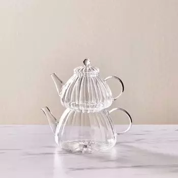 Karaca Lori Teekanne aus Borosilikat-Glas, induktionsgeeignet, 0,6-1,2L