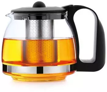 T24 Glasteekanne mit Edelstahlsieb, hitzebeständig, 1250ml