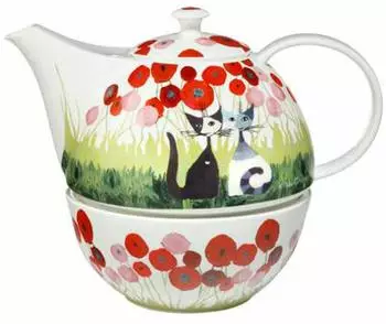 Goebel Rosina Wachtmeister "Innamorati tra i papaveri" Teekanne mit St&ouml;vchen (66-860-63-1)