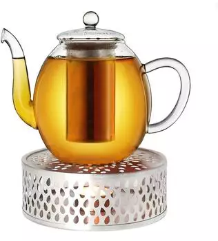 Creano Glas-Teekanne 1,0l mit Stövchen und Edelstahlsieb (419)