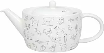 Könitz Teekanne Picasso Animaux Bone China, schwarz, 1400ml (11 5 263 0104)
