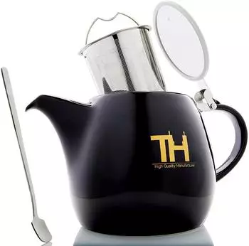 Thiru Thiru Teekanne mit Edelstahl-Siebeinsatz, Porzellan, handgefertigt, 1,2l
