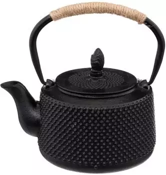 Secret de Gourmet Flora Teekanne aus Gusseisen 1L, schwarz (Flora)