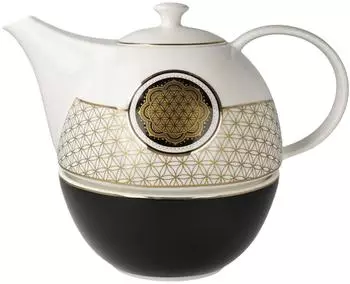Goebel Teekanne mit Stövchen "Blume des Lebens" 1,2l, New Bone China