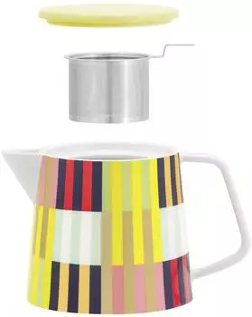 Remember Havanna Teekanne mit Sieb, Porzellan, bunt gestreift, 1,2L (TK02)