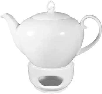 Seltmann Weiden Rondo/Liane Teekanne mit Stövchen, weiß, 1,1l