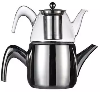 Gerster Nisa Teekanne Borosilikatglas & Edelstahl, induktionsgeeignet, 0,9L/1,5L (HTX-30454)