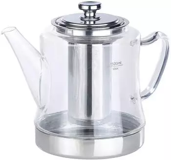 Rosenstein & Söhne 2in1-Glas-Teebereiter & Teekanne, 1,5l, Induktion (NX7434-944)