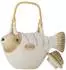 Bloomingville Wrenna Teekanne Fisch, Steingut, grau, 800ml (82061996)