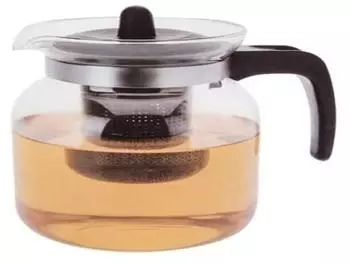 Excellent Houseware Teekanne mit Teesieb, Borosilikatglas, transparent/schwarz, 1,5L (CE4000020)