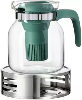 Ritzenhoff & Breker Salvia Teekanne mit Stövchen, Glas, transparent, 1,2l