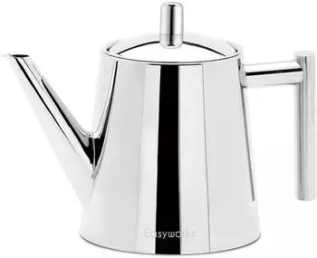 LuxusKollektion Teekanne doppelwandig, Edelstahl, Tee-Ei, 1000ml, chrom