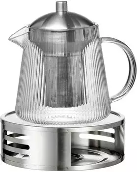 Ritzenhoff & Breker Jive Teekanne mit Sieb & Stövchen, transparent, 800ml