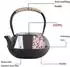 Gerster Gusseiserne Teekanne japanischer Stil, Edelstahlsieb, 600ml, schwarz