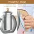 LuxusKollektion Teekanne Edelstahl 1200ml doppelwandig mit Teesieb und Stövchen (Typ9)