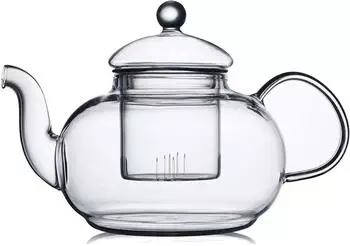 LuxusKollektion Teekanne Glas mit Siebeinsatz, herdplattensicher, 1200ml