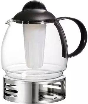 Ritzenhoff & Breker Ravenna Teekanne mit Sieb & Stövchen, Glas, transparent, 1,8l
