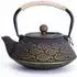 Gerster Gusseisen-Teekanne mit Infuser, japanisch, schwarz emailliert, 800ml