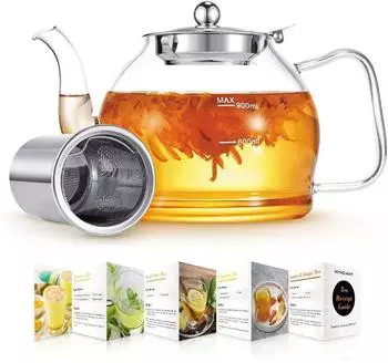 Gerster Teekanne Borosilikatglas 1200ml mit Siebeinsatz