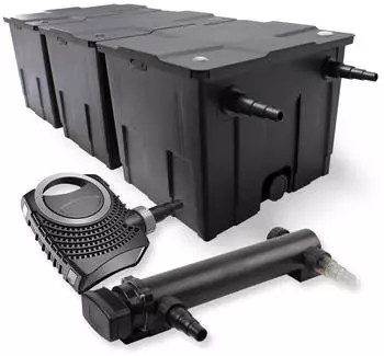 Wiltec CBF-350C Teichfilter-Komplettset 90000L, UVC 36W, Pumpe 10000l/h 80W (54788)