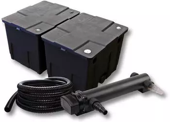 Wiltec CBF-350B Teichfilter-Komplettset 60000L UVC-Klärer 24W 5m Schlauch (54664)