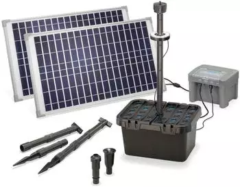 Esotec Solar Teichfilter-Set 50/1300 mit 12Ah Pb-Akku, LED, IP68 (101063)