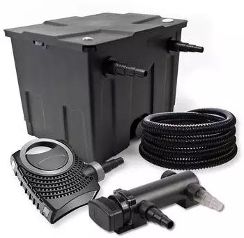 SunSun CBF-350 Teich-Komplettset 12000L, CTF-8000 Pumpe 8000l/h 70W, CUV-318 UVC-Klärer 18W (54276)