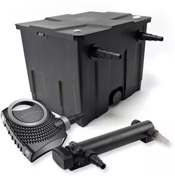Wiltec CBF-350 Teichfilter-Komplettset 12000L, UVC-Klärer 24W, Pumpe 7000l/h (54260)