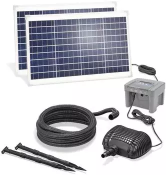 Esotec Solar Bachlaufpumpenset 70/2800 mit LiFePO4-Akkuspeicher 12Ah (101942)