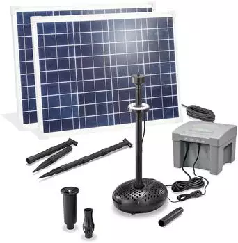 Esotec Teichpumpen-Set 100/4000 Solar 4000l/h, 12,8V/24Ah LiFe-Akku, LED (101941)