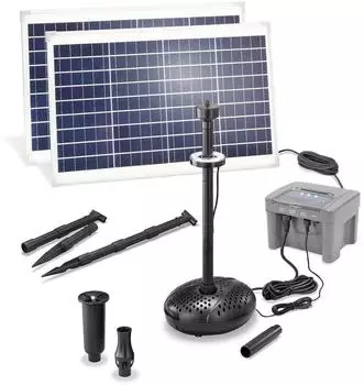 Esotec Solar Teichpumpenset 70/2800 LED, 12,8V/12Ah LiFe-Akku (101940)