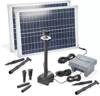 Esotec Solar Teichpumpenset 50/1400 LED mit 12,8V/7,8Ah LiFe-Akkuspeicher (101939)