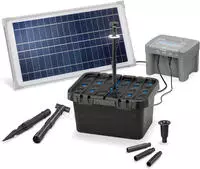Esotec - Solar Teichfilter Set 15/500 + Akku Led Solarpumpe Filter Gartenteich 101058