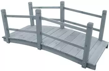 vidaXL Gartenbr&uuml;cke Massivholz Tanne Grau (310040)