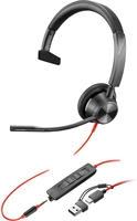 Poly Headset Blackwire 3315-M Mono, 3,5mm Klinke, USB-C, On-Ear