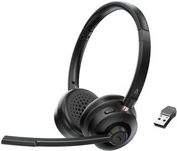 Creative On-Ear-Headset Chat Wireless (Kabellos, USB-A), Office Headset, Schwarz