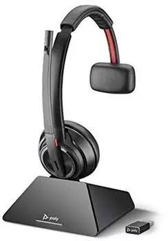 Poly SAVI 8210 D2 USB-A HS EU (Kabelgebunden, USB-A), Office Headset, Schwarz