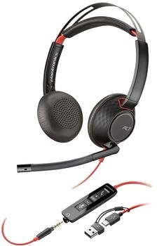Poly Blackwire C5220 (Kabelgebunden, USB-C), Office Headset, Schwarz