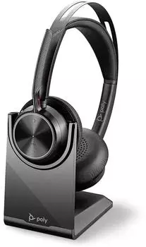 Poly Voyager Focus 2 (Kabellos, Kabelgebunden, USB-C), Office Headset, Schwarz