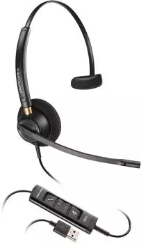 Poly HP Cuffie mono USB-A EncorePro 515-M certificate Microsoft Teams, 55 g (Kabelgebunden, USB-A), Office Headset, Schwarz