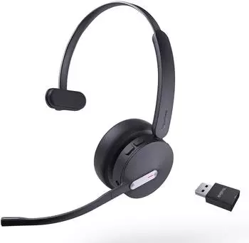 Yealink WH64 Hybrid Mono Headset (Kabellos, USB-A), Office Headset, Schwarz
