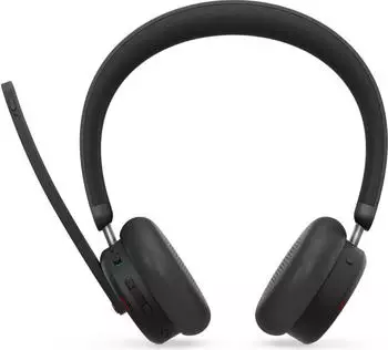 Lenovo Dual-Mode Wireless Anc Headset (Kabellos, USB-C), Office Headset, Schwarz
