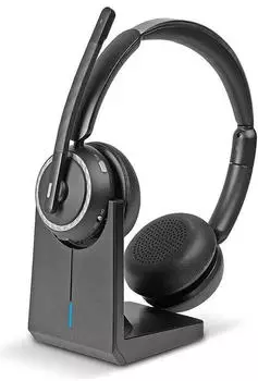 Lindy L118 Kabelloses Bro-Headset (Kabelgebunden, Kabellos, USB-C), Office Headset, Schwarz