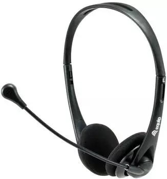 Equip Stereo-Headset mit Stummschaltung (Kabelgebunden), Office Headset, Schwarz