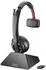 Poly SAVI 8220 STEREO DECT (Kabellos, USB-A), Office Headset, Schwarz
