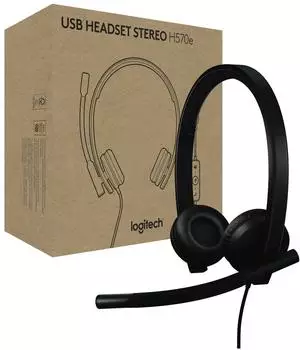 Logitech USB Headset Stereo H570e (Kabelgebunden, USB-A), Office Headset, Schwarz