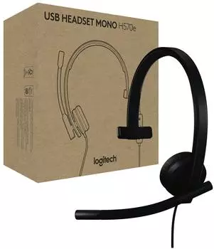 Logitech USB Headset Mono H570e (Kabelgebunden, USB-A), Office Headset, Schwarz