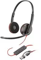 poly 8X2J8A6, Poly Blackwire 3210 Mono-USB-C-Headset schwarz +USB-C/A-Adapter