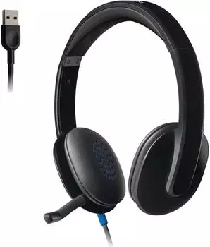 Logitech H540 USB-Headset mit Mikrofon, Rauschunterdrückung, schwarz (981-000510)