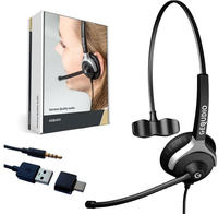 Gequdio WA9007 - Kabelgebunden - B&uuml;ro/Callcenter - 60 g - Kopfh&ouml;rer - Schwarz